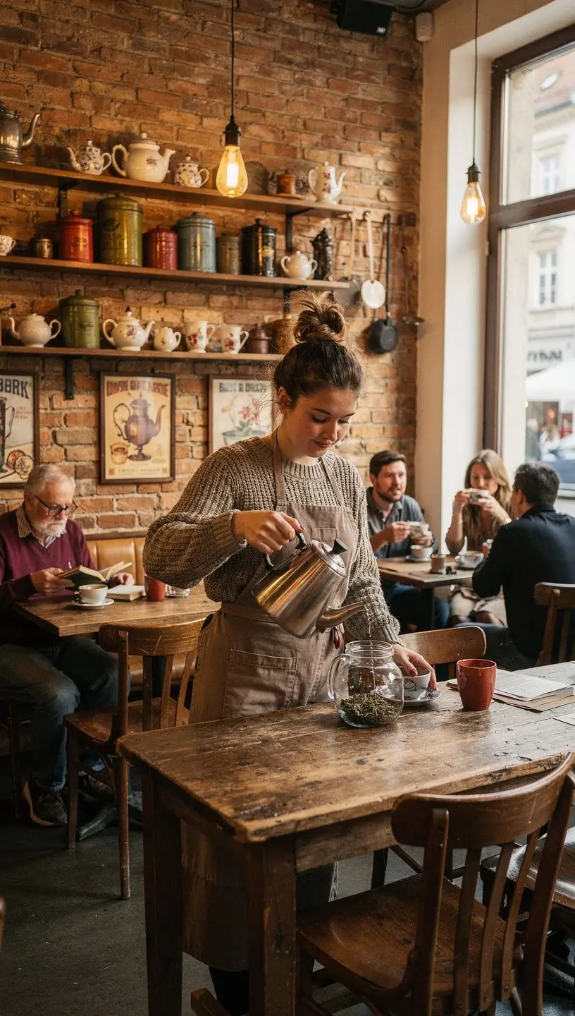 Čajová kanvica s teplým nápojom na pozadí prírodnej scenérie